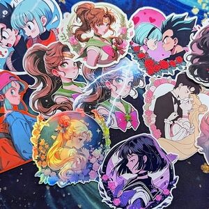Mixed lot, sailor moon and dragon ball z stickers 11 stickers